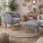 Atelier Del Sofa Lotus - Conjunto de Sillón y Puff Gris